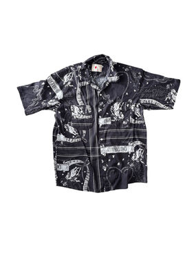 Emotionally Unavailable Black Graphic Men's Shirt - size L